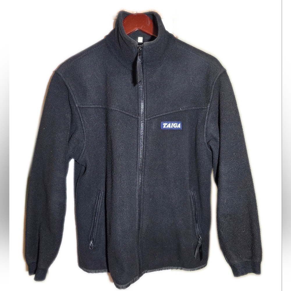 Vintage Taiga Black Full‑Zip Fleece Jacket Medium Size 8 Unisex